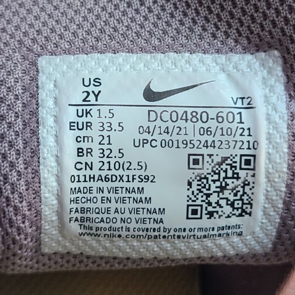 Nike Waffle One 'Pink Glaze' DC0480-601 unisex Size 2Y - Picture 9 of 9